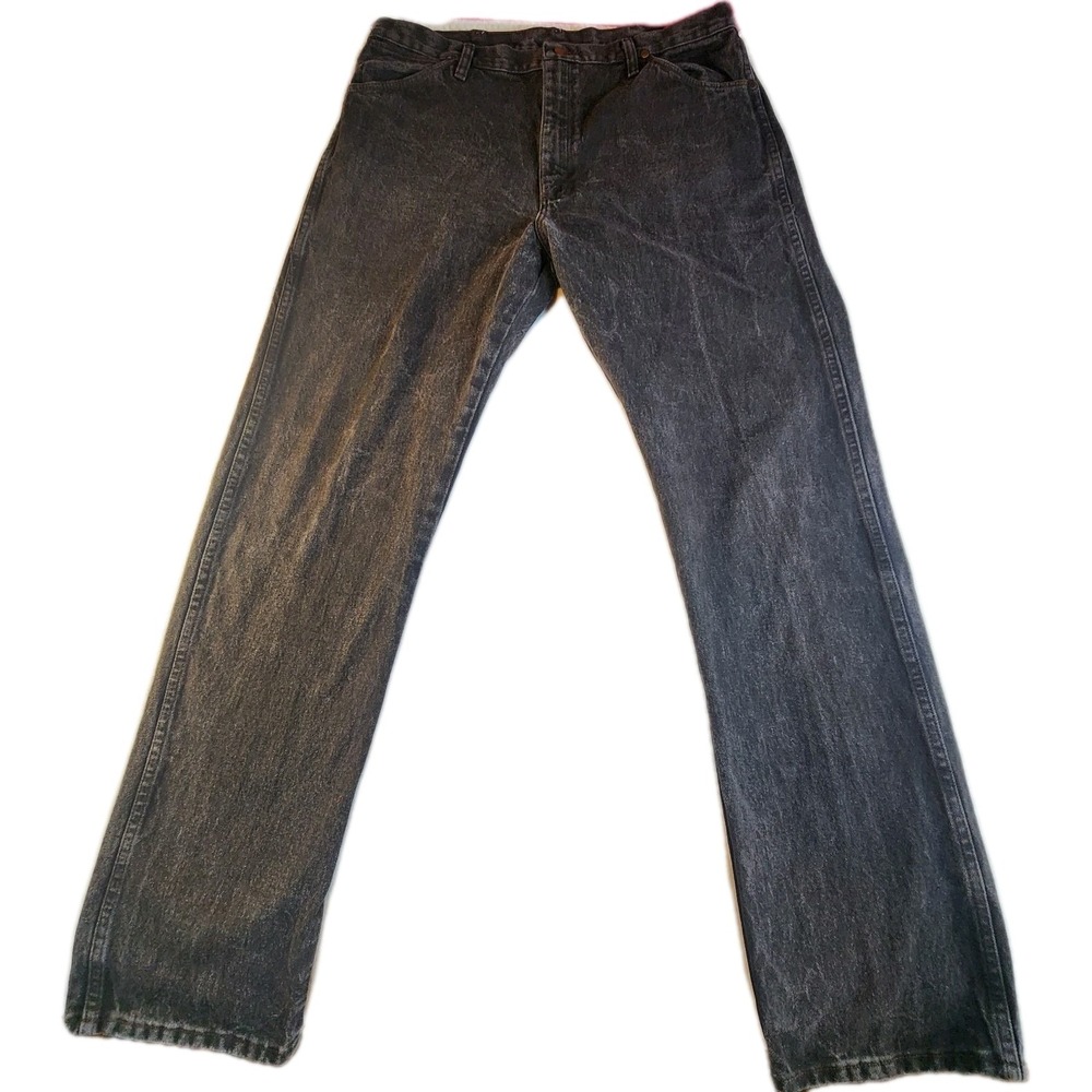 WRANGLER Jeans Mens 38x34 Black Chocolate Brown Cowboy Boot Cut 13MWZKL VTG‎